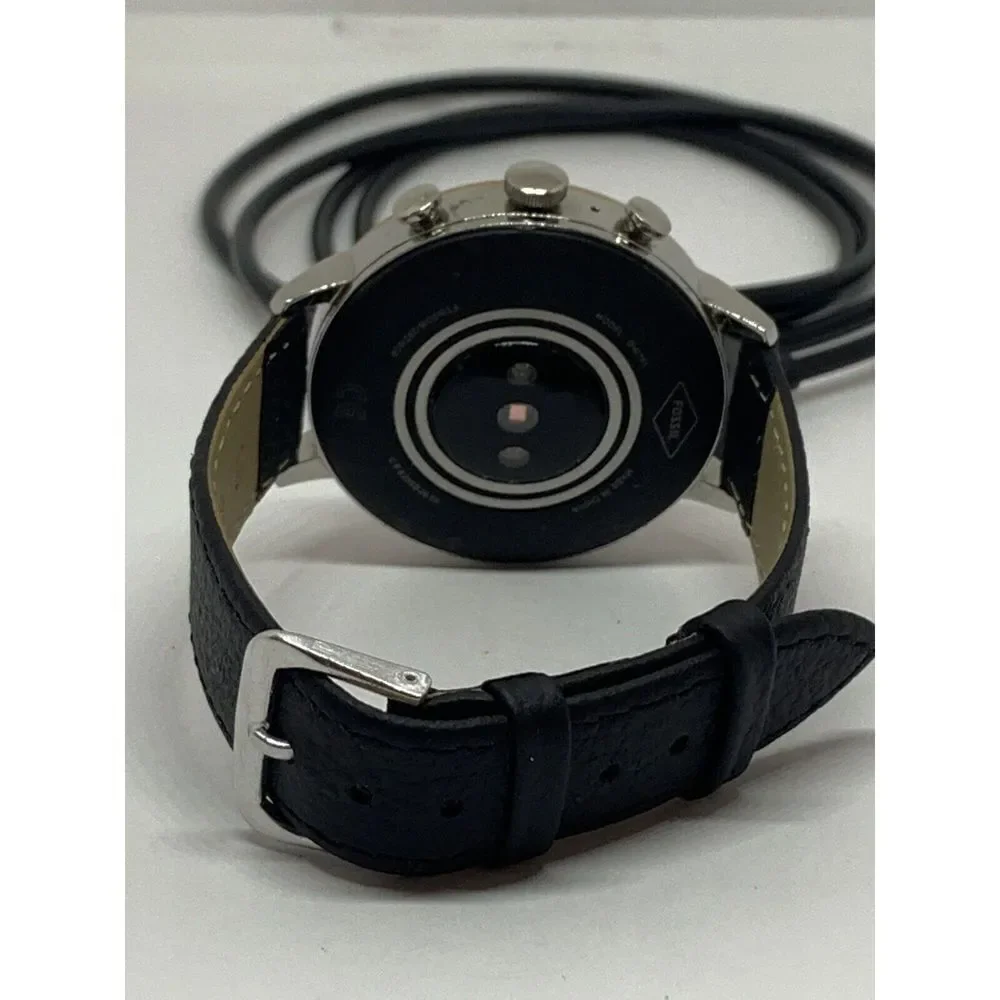 Fossil Venture HR Gen 4 FTW6016 Women's Black Leather Digital Dial Smart Watch